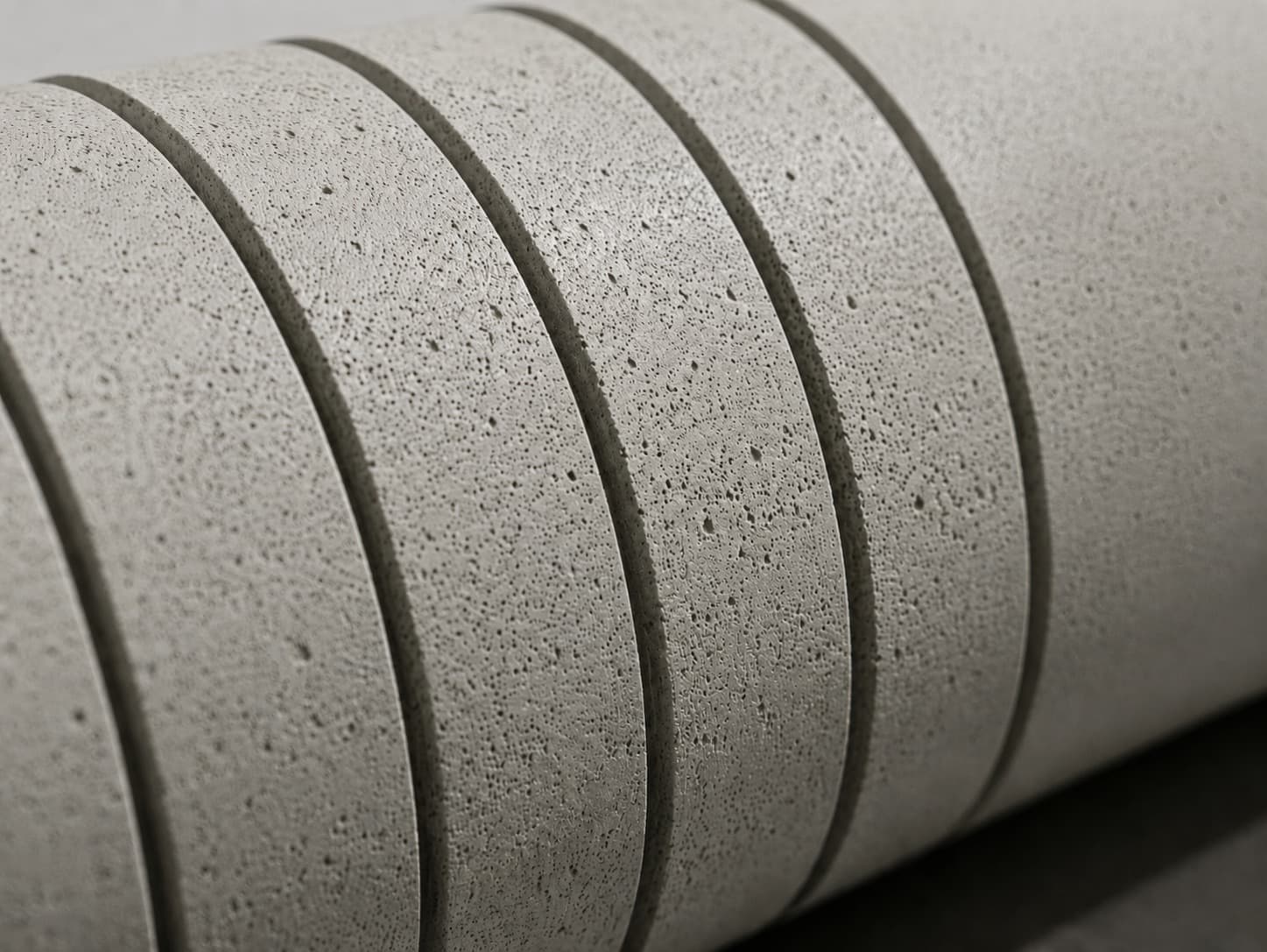 Macro detail of the Sōmavel cork roller: natural grain and precision-cut grooves